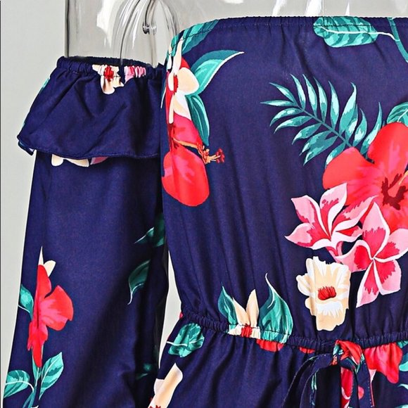 Lillian Blue Ruffle Romper - Picture 6 of 7